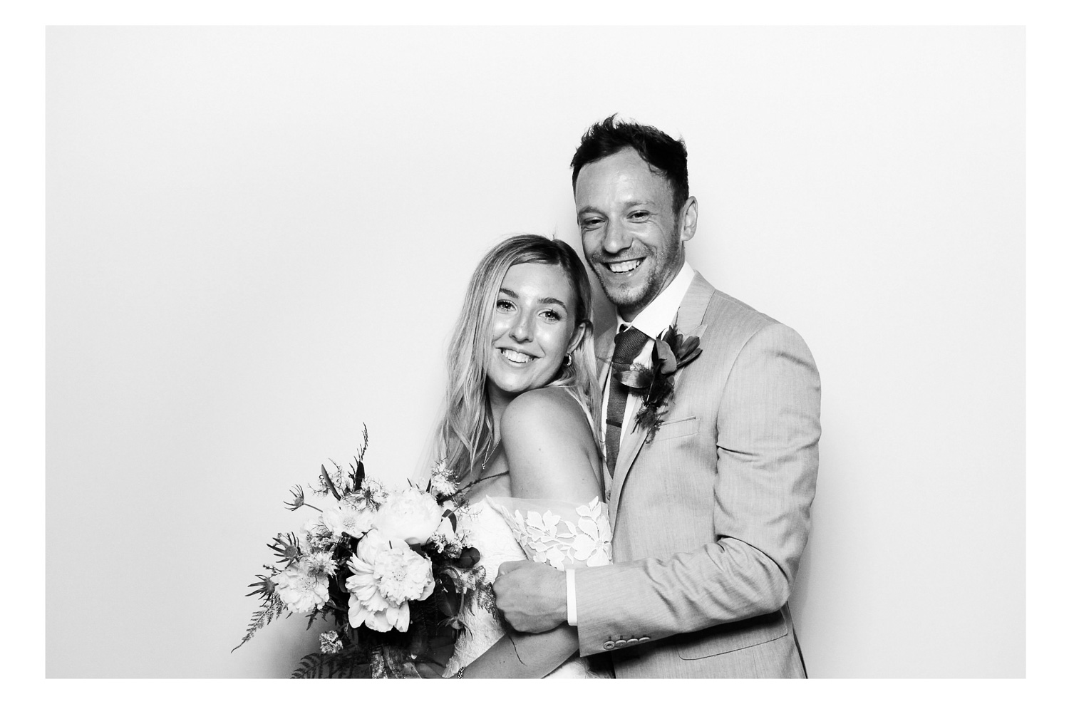 Bride and Groom in black and white photo together at Riverlands wedding venue East Yorkshire