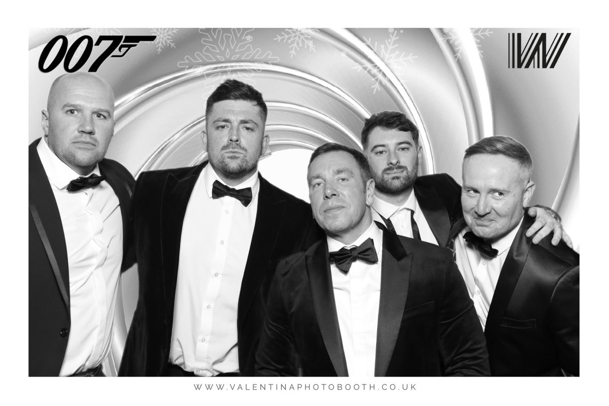 GROUP OF MALES IN TUXEDOS IN CHRISTMAS PROPS,IN ICON PHOTO BOOTH, PARTY PHOTO BOOTH AT RUDDING PARK HOTEL,YORKSHIRE PHOTO BOOTH HIRE, PHOTO BOOTH HIRE NORTH EAST, PHOTO BOOTH HIRE YORKSHIRE, CORPORATE PARTY, CORPORATE EVENTS