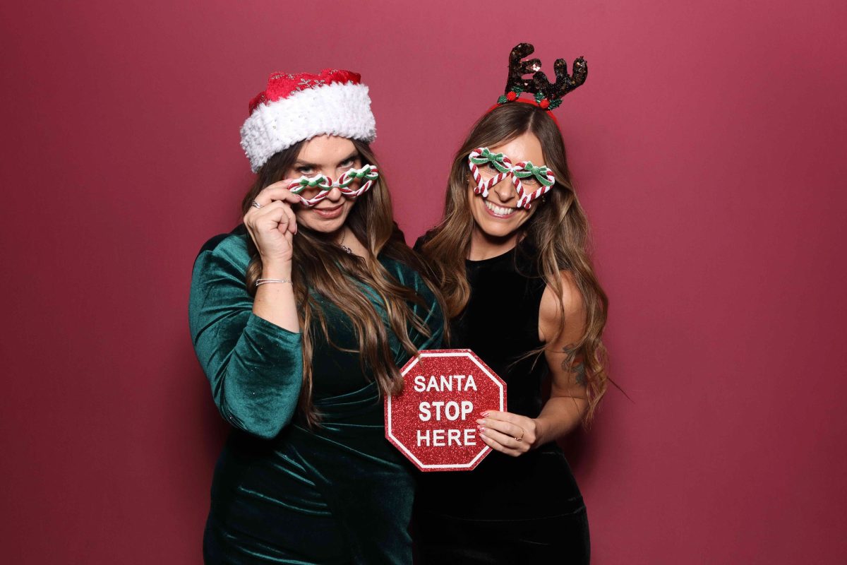FEMALES DRESSED IN CHRISTMAS PROPS, AT CHRISTMAS PARTY, YORK RACECOURSE, CORPORATE PARTY YORKSHIRE, ICON PHOTO BOOTH, CORPORATE PARTY NORTH EAST